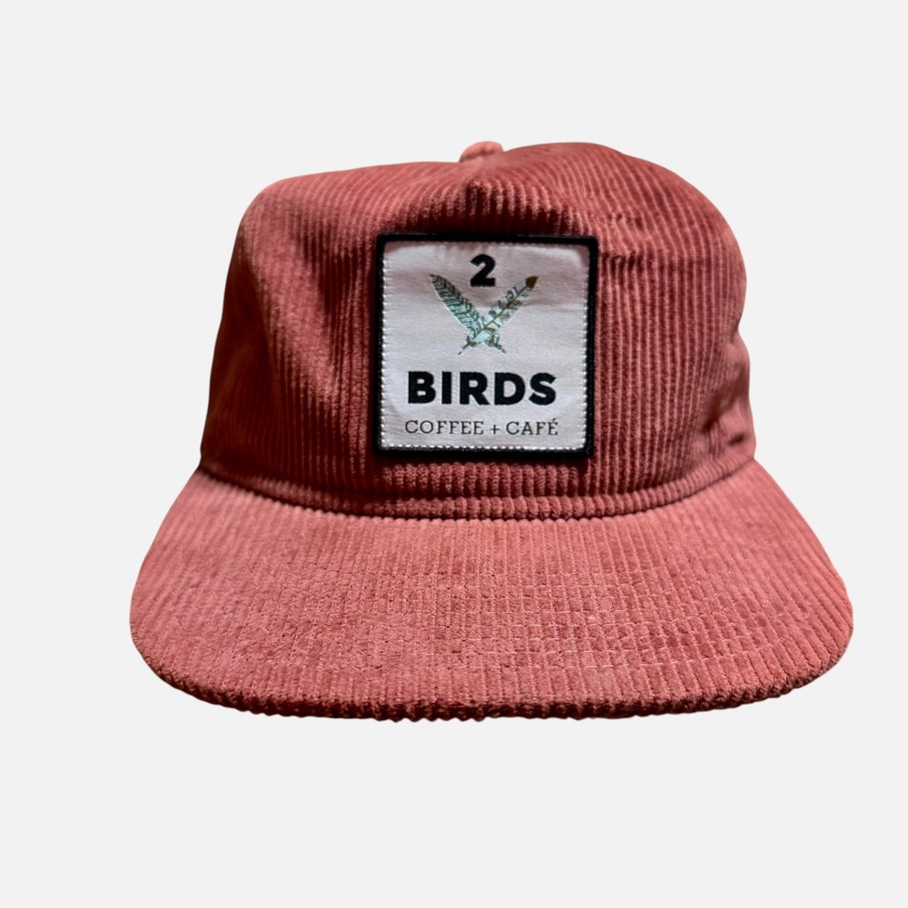 Pukka 2 Birds Coffee + Café Corduroy Snapback Hat Pink Dusty Rose Adjustable Cap